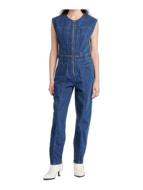 Universal Thread Tailored Denim Jumpsuit Sleeveless Dark Wash 8 NWT MSRP $44